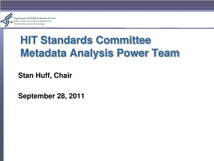 hit standards committee metadata analysis power team