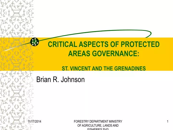 critical aspects of protected areas governance st vincent and the grenadines