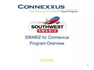 SWABIZ for Connexxus Program Overview Fall 2009