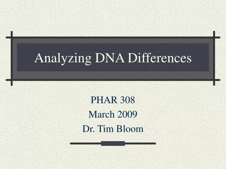 analyzing dna differences