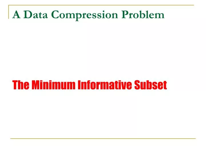 a data compression problem