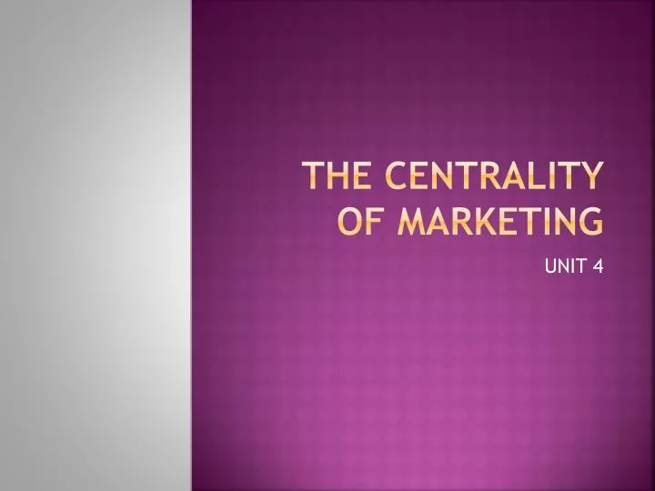 the centrality of marketing
