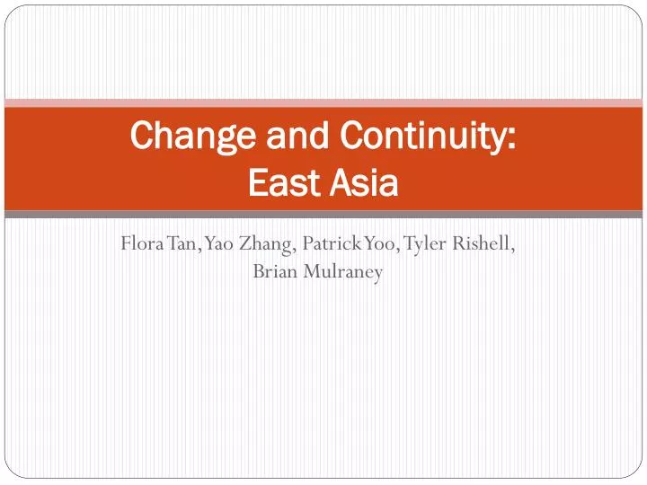 change and continuity east asia