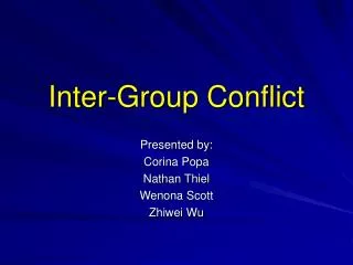 Inter-Group Conflict