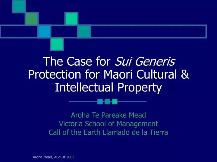 the case for sui generis protection for maori cultural intellectual property