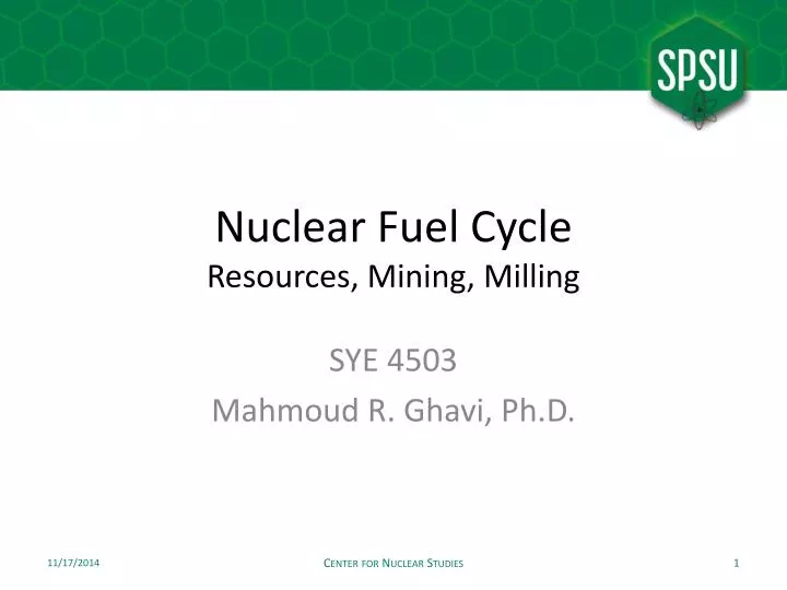 nuclear fuel cycle resources mining milling