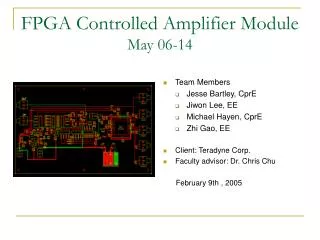 FPGA Controlled Amplifier Module May 06-14