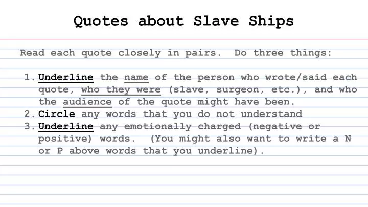quotes about slave ships