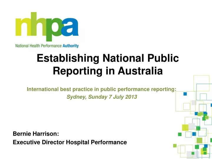 establishing national public reporting in australia