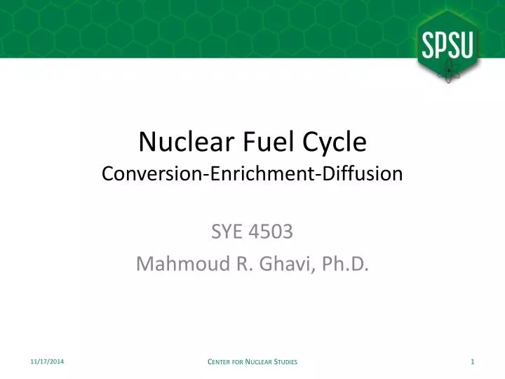 nuclear fuel cycle conversion enrichment diffusion
