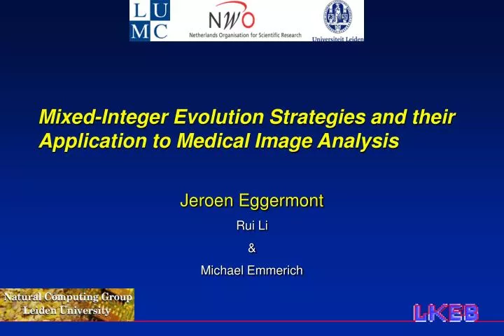 mixed integer evolution strategies and their application to medical image analysis