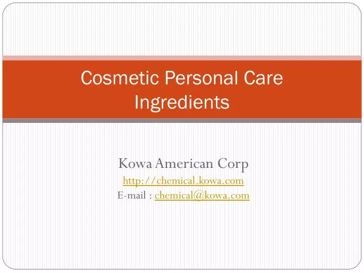 cosmetic personal care ingredients