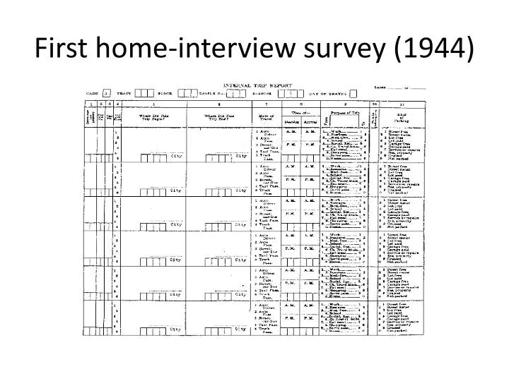 first home interview survey 1944