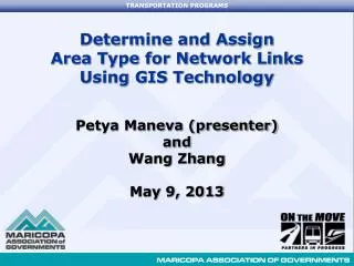 Determine and Assign Area Type for Network Links Using GIS Technology