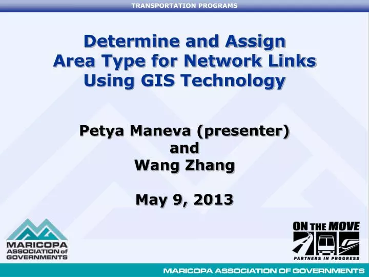 determine and assign area type for network links using gis technology