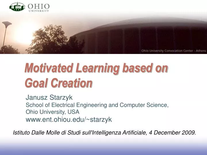 motivated learning based on goal creation