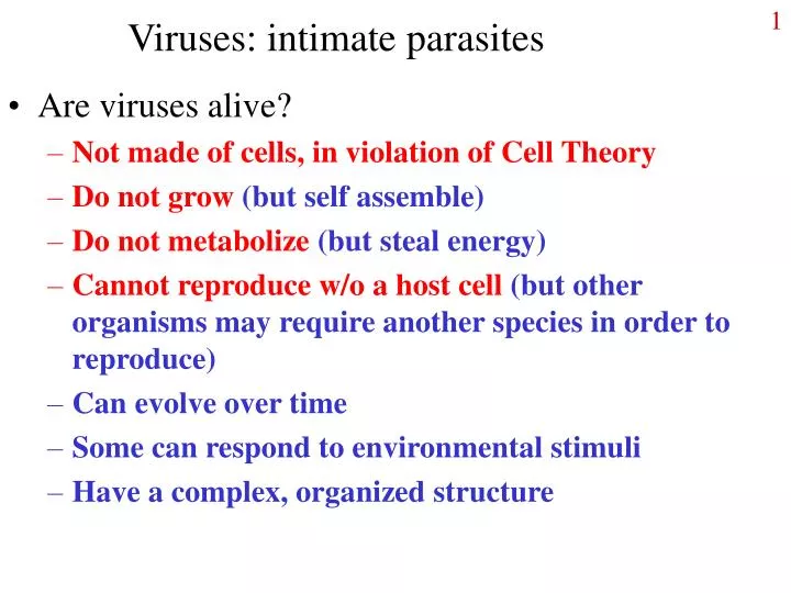 viruses intimate parasites