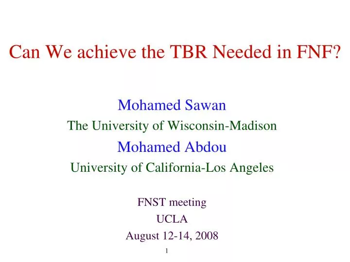 can we achieve the tbr needed in fnf
