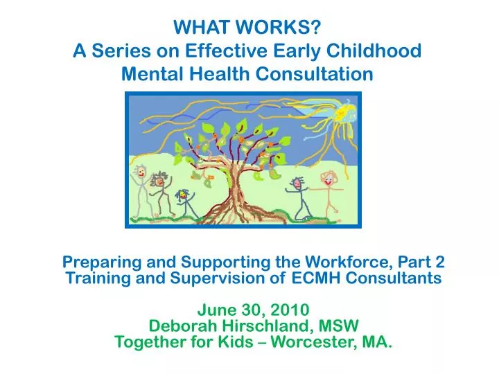 what works a series on effective early childhood mental health consultation