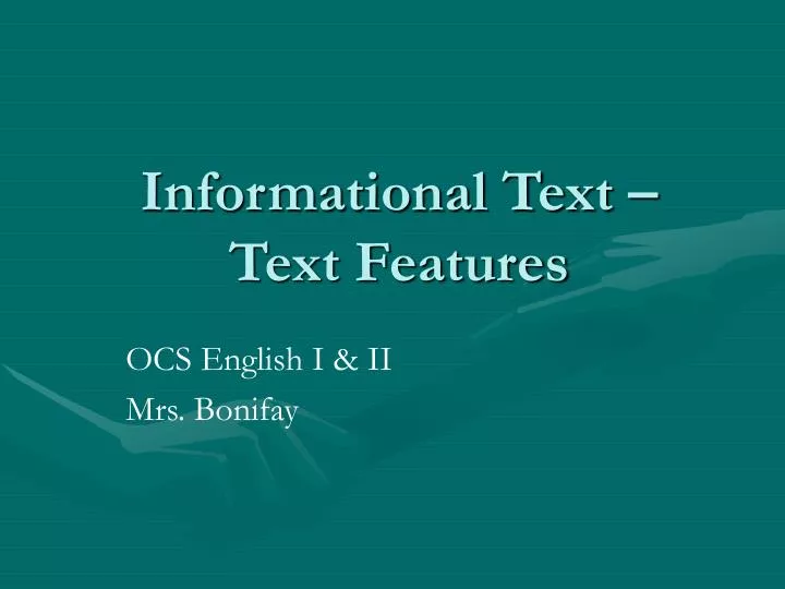 informational text text features
