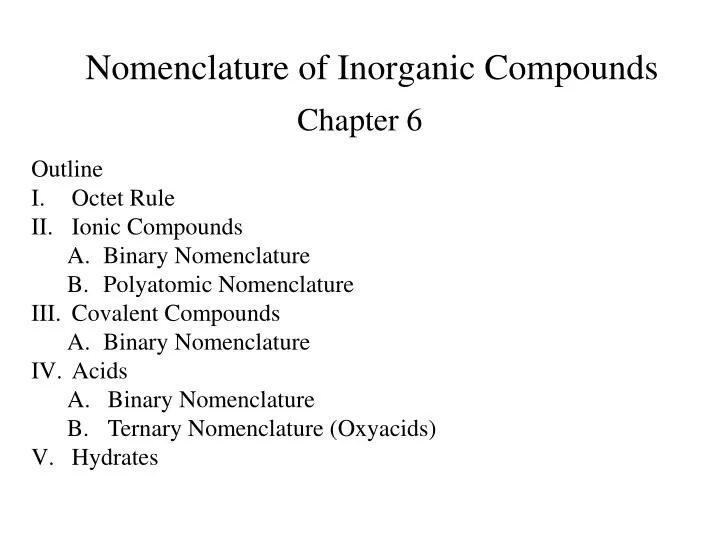 nomenclature of inorganic compounds
