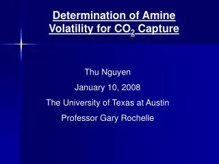 Determination of Amine Volatility for CO 2 Capture