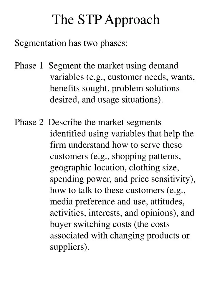 the stp approach