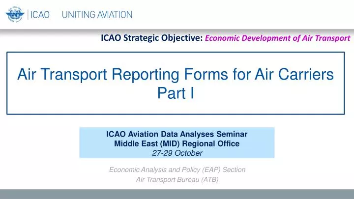 air transport reporting forms for air carriers part i