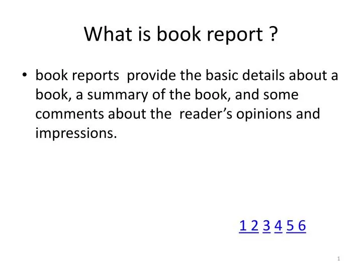 what is book report