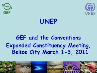 UNEP GEF and the Conventions Expanded Constituency Meeting, Belize City March 1-3, 2011