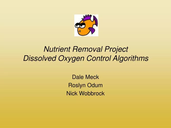 nutrient removal project dissolved oxygen control algorithms