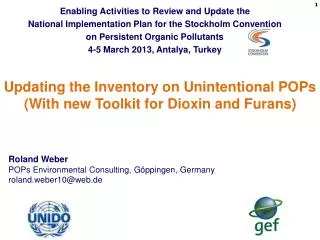 Updating the Inventory on Unintentional POPs (With new Toolkit for Dioxin and Furans)