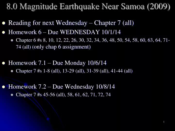 8 0 magnitude earthquake near samoa 2009