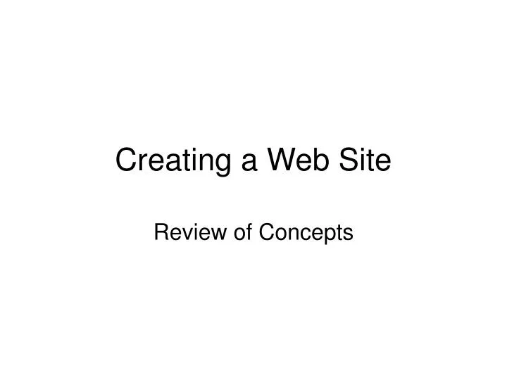 creating a web site