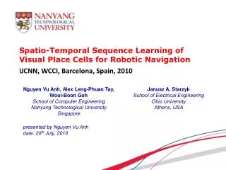 Spatio-Temporal Sequence Learning of Visual Place Cells for Robotic Navigation