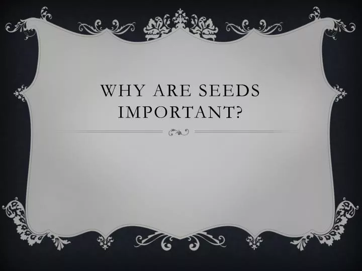 why are seeds important