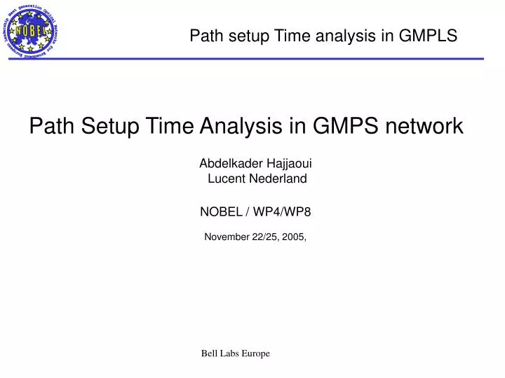 path setup time analysis in gmpls