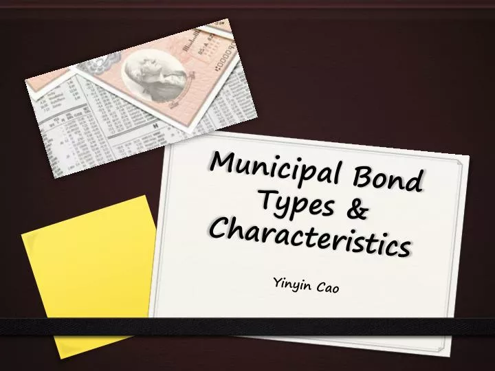 municipal bond types characteristics