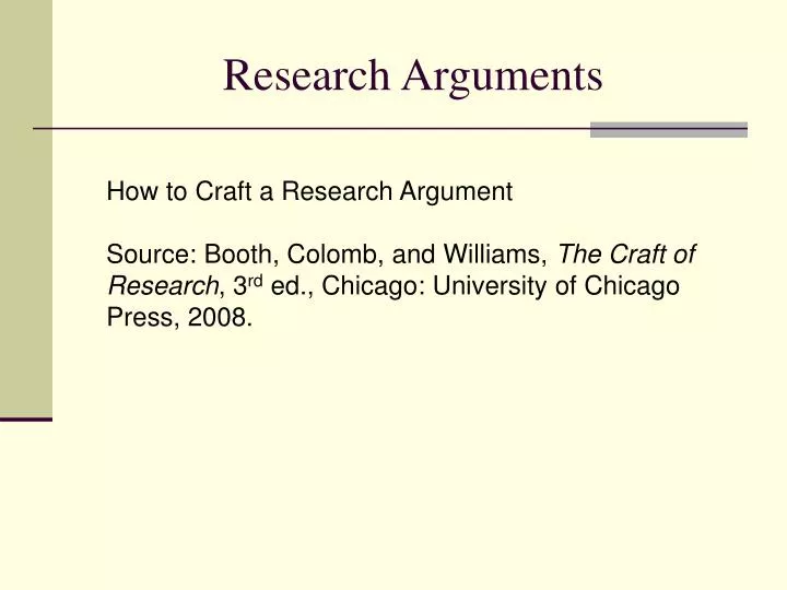 research arguments