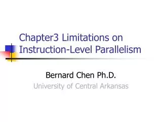 Chapter3 Limitations on Instruction-Level Parallelism