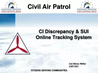 CI Discrepancy &amp; SUI Online Tracking System