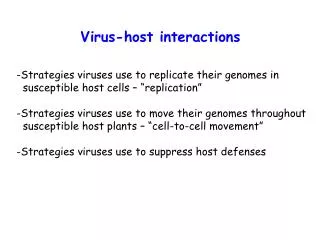 Virus-host interactions