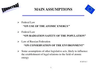 MAIN ASSUMPTIONS