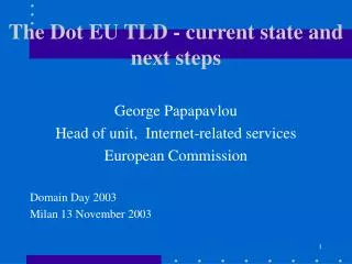 The Dot EU TLD - current state and next steps