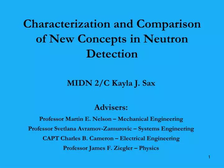 characterization and comparison of new concepts in neutron detection