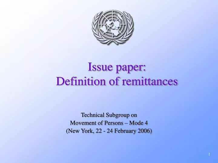 issue paper definition of remittances