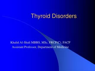 Thyroid Disorders