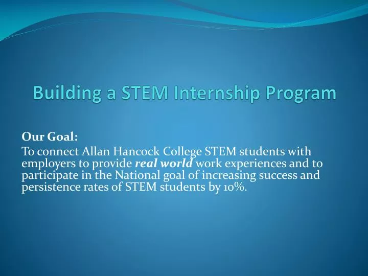 building a stem internship program