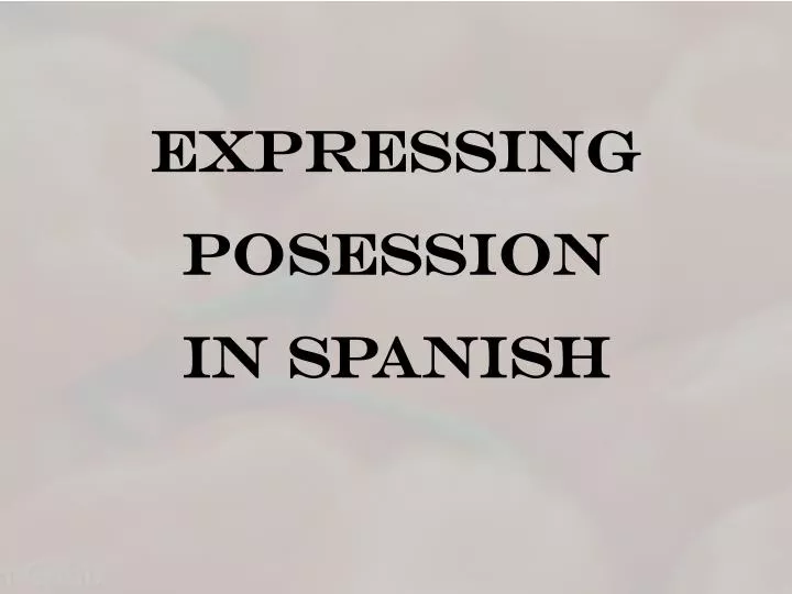 expressing p osession in spanish