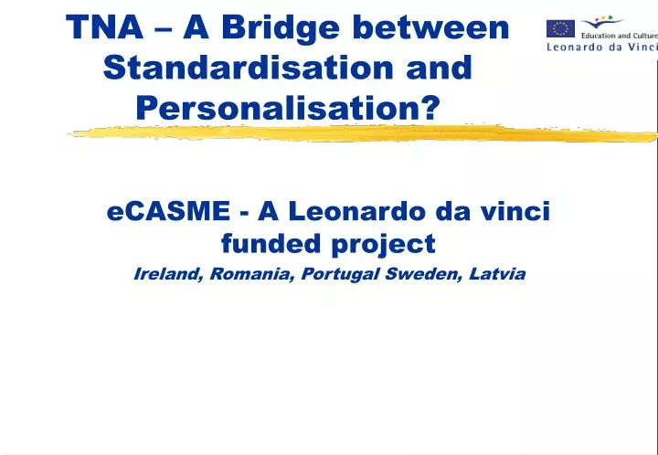 tna a bridge between standardisation and personalisation